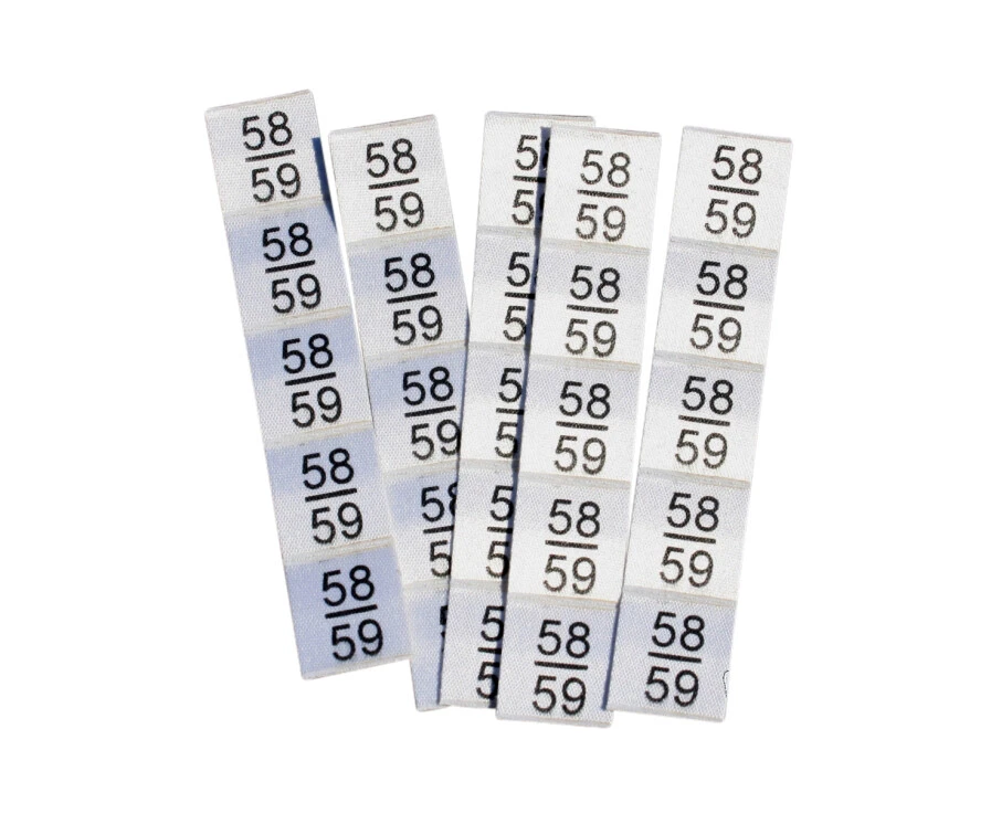25 selbstklebende Textiletiketten Größe 58/59 - Bild 1 von 1