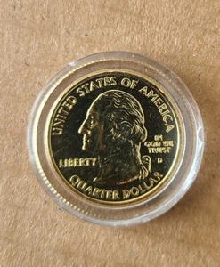 GOLD PLATED 2005-D KANSAS U.S. STATE QUARTER - Uncirculated  - Picture 1 of 2