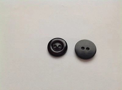 NEW 25  PC BAG 5/8 iINCH BLACK  PEARL FINISH  BUTTON - Image 1 of 2
