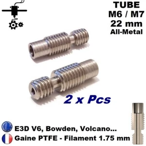 2 x Tube Gorge M6/M7 x 22mm Heat Break E3D, V6, Volcano, Bowden, 3D Drucker - Bild 1 von 12