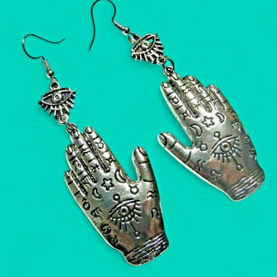 АСТРОЛОГИЯ ХИРОМАНТИЯ СЕРЬГИ зодиак гороскоп готический оккультный гадалка 6G - Изображение 1 из 3