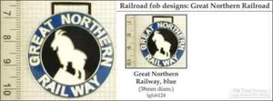 Great Northern railroad decorative fobs, various designs & keychain options - Picture 1 of 7
