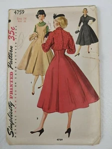 Simplicity 4759 Misses Jacket Dress Jumper Size 14 - Picture 1 of 2