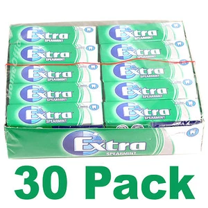 Wrigley's 30 Packets Extra Chewing Gum Spearmint Sugar Free Wrigleys Packs - Picture 1 of 2