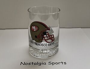 Vintage SAN FRANCISCO 49ers 4" SHORT BAR GLASS 12 oz. NEW OLD STOCK Never Used
