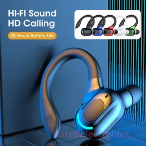 2022 Bluetooth 5.1 Headset Wireless Earbuds Earphones Stereo Headphones Ear Hook - Picture 1 of 17