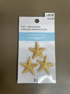 New Tiny Treasures Shoreline Decor Miniature 3 Pack Starfish For Fairy Garden - Picture 1 of 2