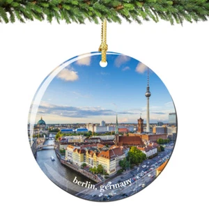 City-Souvenirs Berlin Germany Christmas Ornament Porcelain Skyline, 2.75 Inch Do - Picture 1 of 1