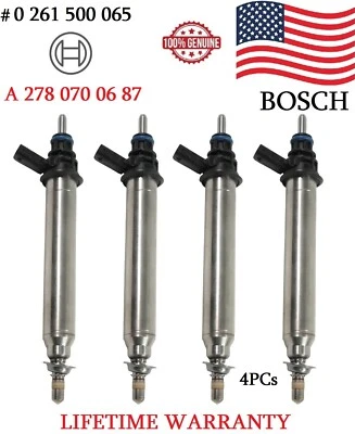 Injetores de combustível Bosch 4x fabricante de equipamento original para 2015-2017 MERCEDES-BENZ C300 2.0L TURBO - Imagem 1 de 2