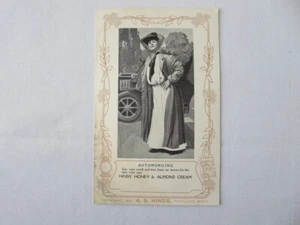 1904 Hinds Honey & Almond Cream Advertising Postcard - Lady Motorist Post Card - Picture 1 of 2