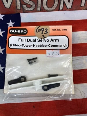 DUBRO 3346 FULL DUAL SERVO ARM {HITEC/TOWER/HOBBICO/COMMAND} NEW USA SHIPPED - Image 1 of 4