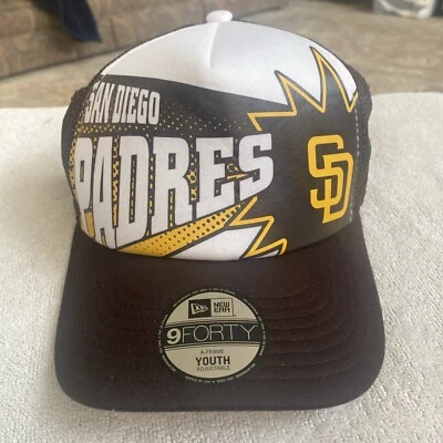 New Era 9FIFTY YOUTH San Diego Padres Boom Comic A-Frame Snapback Hat MLB Boys - Image 1 of 4