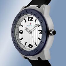 NEW Bernoulli 9680 Womens Jordan Silver Dial Black Silicone Band Watch boyfriend