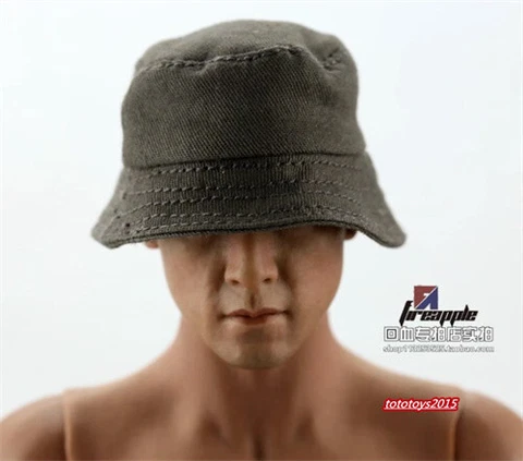 1:6 Dark Green Sun Hat Fisherman Hat Caps Clothing For 12'' Action Figure Head Cover