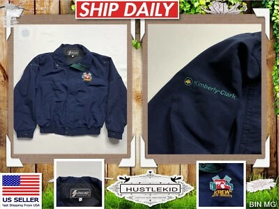 Vintage Official Kimberly Clark Auto Krew Employee Zip Jacket Coat Men Large L🔥 - Image 1 of 4