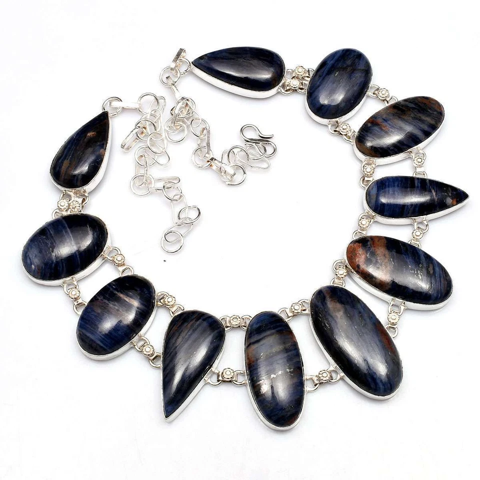 Collar grande hecho a mano de sodalita joyería 93 Gms LV-768 Foto 1 de 1