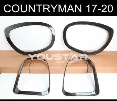 USA STOCK 4x CARBON EFFECT Headlight & Rear Light Trims for MINI COUNTRYMAN F60 - Image 1 of 4
