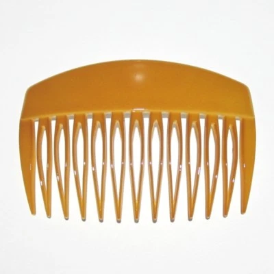 Women Classic Hair Side Comb Glossy Solid Plain Color Vintage New Made in France - Image 1 of 4