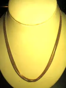 "Collana Catena Spina di Aringa vintage Avon 3 fili tono oro - 18" - Foto 1 di 2