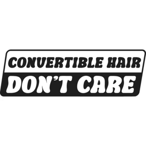Convertible  Hair -- No Care decal / funny / BONUS DECAL INCLUDED - Picture 1 of 5