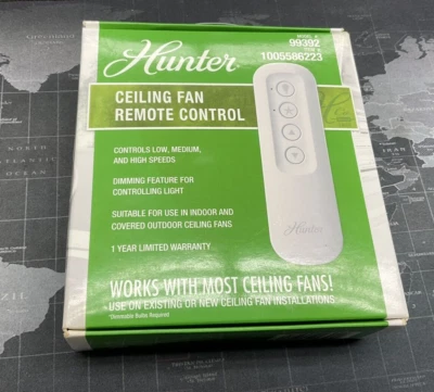 Hunter 99392 Universal 3 Speed Ceiling Fan Handheld Remote Control - Image 1 of 3