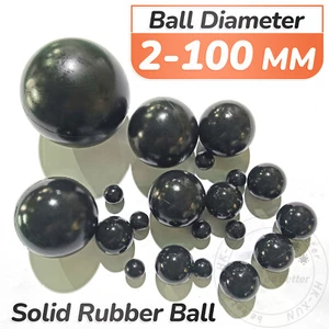 Black Round Solid Rubber Ball Bouncy Balls Training Ball Diameter 2mm - 100mm - Picture 1 of 10