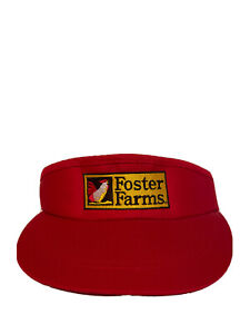 Vintage 90’s FOSTER FARMS Red Embroidered Visor Hat