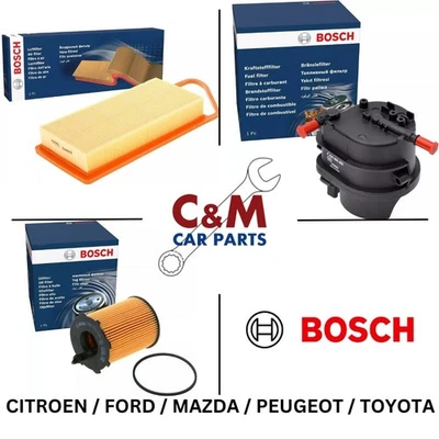 Service Kit Air Oil Fuel Filters fits PEUGEOT 307 (2001-2005)-BOSCH - Imagem 1 de 4