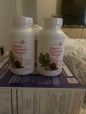 2x Nutritionworks Remolacha Cúrcuma Jengibre Energía 90 Tabs Exp 02/2028 Paquete de 2 Foto 1 de 4