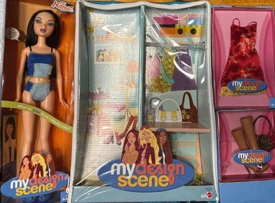 2004 Mattel My Design Scene Nolee doll Closet outfits NEW Case Hangers - Image 1 of 4