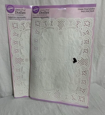 Paquete de 6 tapetes blancos rectangulares a prueba de grasa Wilton de 10 pulgadas x 14 pulgadas Foto 1 de 3