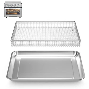 Bandeja para hornear de acero inoxidable sartén y cesta para freidora de aire compatible con Cuisinar... - Imagen 1 de 7