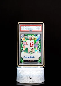 Joe Montana 2020 Leaf Flash Auto Green Crystal Autograph (SN: 3/4) #BAJM2 / PSA - Picture 1 of 7