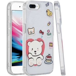For iPhone 8 Plus/7 Plus Case Dual Layer Design TPU Phone Cover + Tempered Glass - Picture 1 of 36