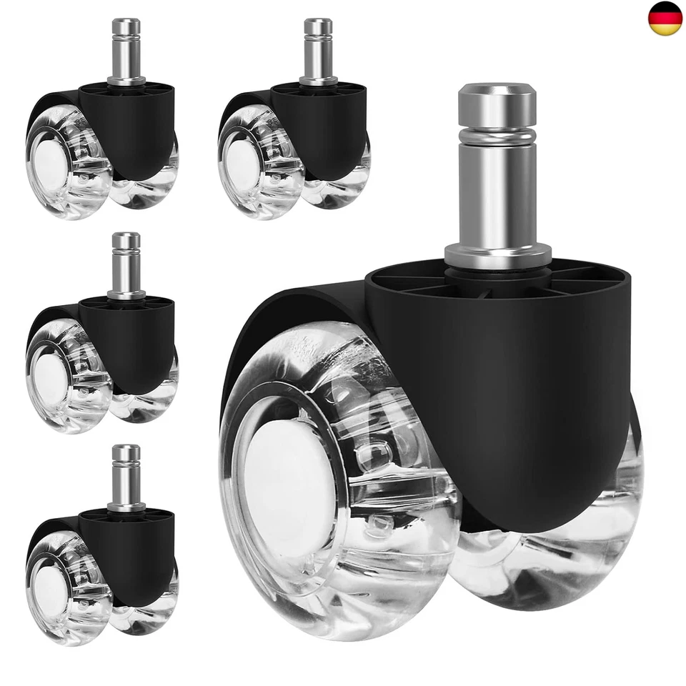 MARKE EYELEAF Bürostuhl Rollen 11mm x 22 mm 5er stuhlrollen,Hartbodenrollen für bürostuhl 360