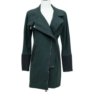 CAbi Forest Green Asymmetrical Renaissance Jacket Coat Size XS - Picture 1 of 11