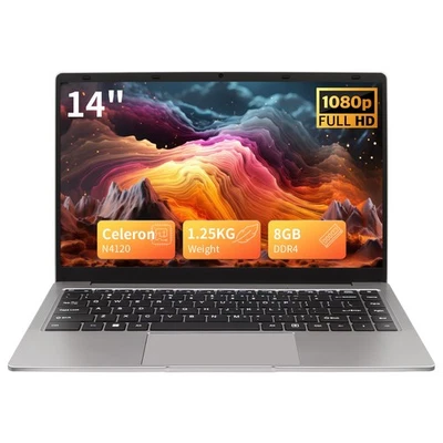 LONGEVINCE 14" N4120 Laptop, N95-8GB +512G SSD,1920 x 1080 IPS,Win 11 Pro,Grau - Bild 1 von 4