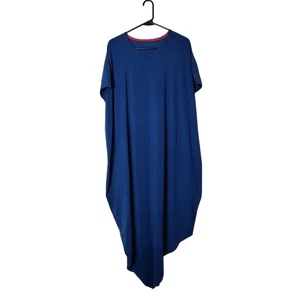 Universal Standard Iconic Geneva Peruvian Cotton V Neck Midi Dress Blue 26 28 - Picture 1 of 15