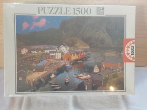 Vtg Educa 1500 Pc Puzzle #10089 Nusfjord Norway Multi-language 1998 - Picture 1 of 5