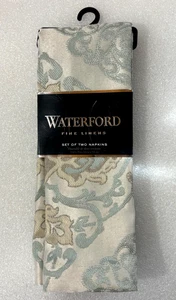 Waterford Fabric Cloth Napkins 21" Square ~Jonet Style in Aqua ~ New Set of 2 - Picture 1 of 4