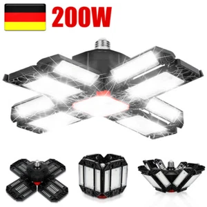 LED Garagenlampe 200W Werkstatt Faltbar Garagenlampe E27/E26 Licht Verformbar - Bild 1 von 10