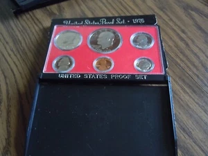 1976 Proof Set Original Black Box 6 Coin US Mint - Eisenhower Dollar - Picture 1 of 15