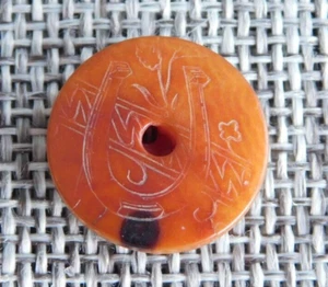 Antique Vtg  Horn  Button  Aprx: 3/4" #618-B - Picture 1 of 5