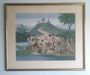 Asian Fantasy Painting Illustration Signed - Picture 1 of 6