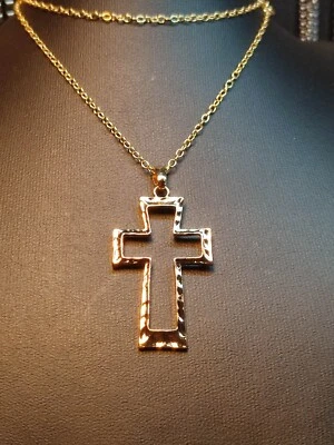 Halskette Jesus Kreuz in Gold sehr elegant Christen mit Ohrringen im Set - Bild 1 von 4