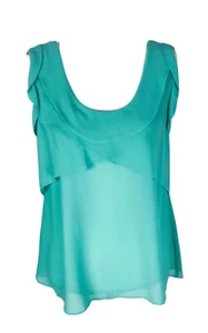 Nueva Blusa Lost April Verde Sin Mangas en Capas Talla S - Imagen 1 de 7