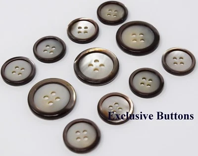 Conjunto de botones de carcasa genuina Trocas borde ciruela para traje, blazer o abrigo deportivo Foto 1 de 2