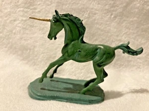 Statuina Unicorno Bronzo The Franklin Zecca Alta 3 3/4" - Foto 1 di 6