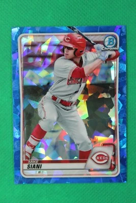 2020 Bowman Draft Chrome Sapphire Refractor Mike Siani Cincinnati Reds - Image 1 of 2
