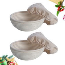 2PCS RATTAN tessitura pane lungo Cesto naturale impasto Rising PANIFICAZIONE LOAF